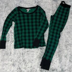 Victoria’s Secret Pajamas Green/Black Plaid Size XS